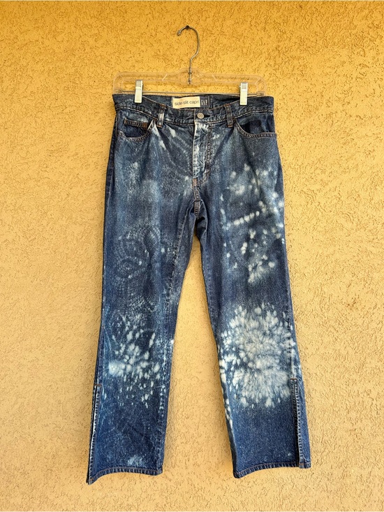 GAP Denim - Handmade Bleach Dyed Doily Couture Upcycled Gap Capri Jeans